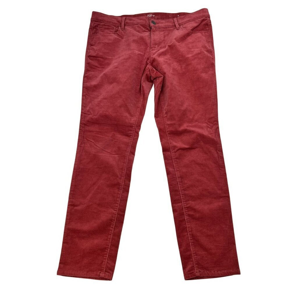 Ann Taylor Loft Modern Skinny Corduroy Pants Mid Rise Rosewood Size 14P